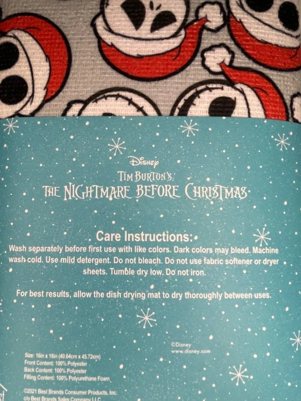 Disney The Nightmare Before Christmas Dish Drying Mat 16